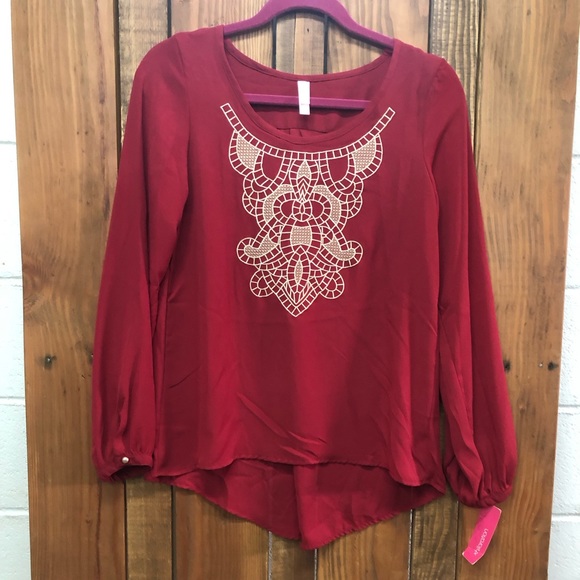 Xhilaration NWT size small red blouse - Picture 4 of 8